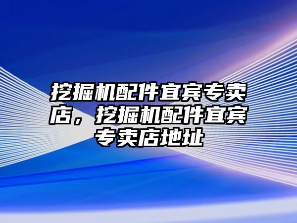 挖掘機配件宜賓專賣店，挖掘機配件宜賓專賣店地址