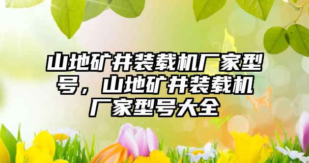 山地礦井裝載機廠家型號，山地礦井裝載機廠家型號大全