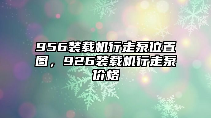 956裝載機行走泵位置圖，926裝載機行走泵價格