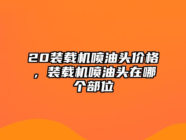 20裝載機(jī)噴油頭價格，裝載機(jī)噴油頭在哪個部位