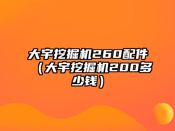 大宇挖掘機260配件（大宇挖掘機200多少錢）