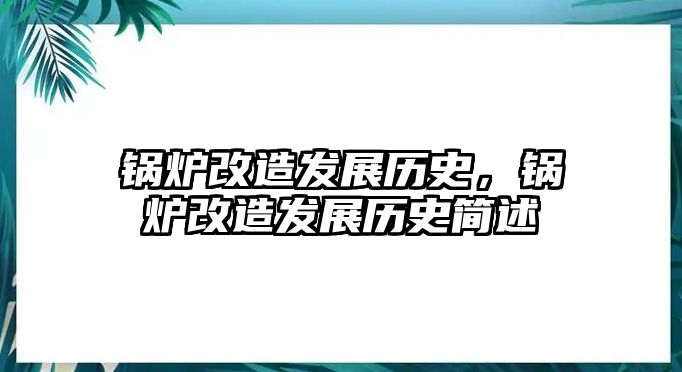 鍋爐改造發展歷史，鍋爐改造發展歷史簡述