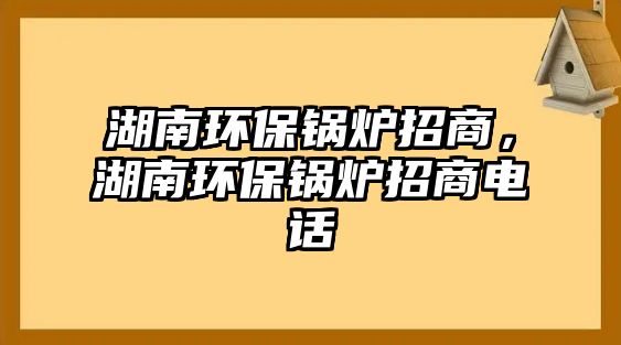 湖南環保鍋爐招商，湖南環保鍋爐招商電話